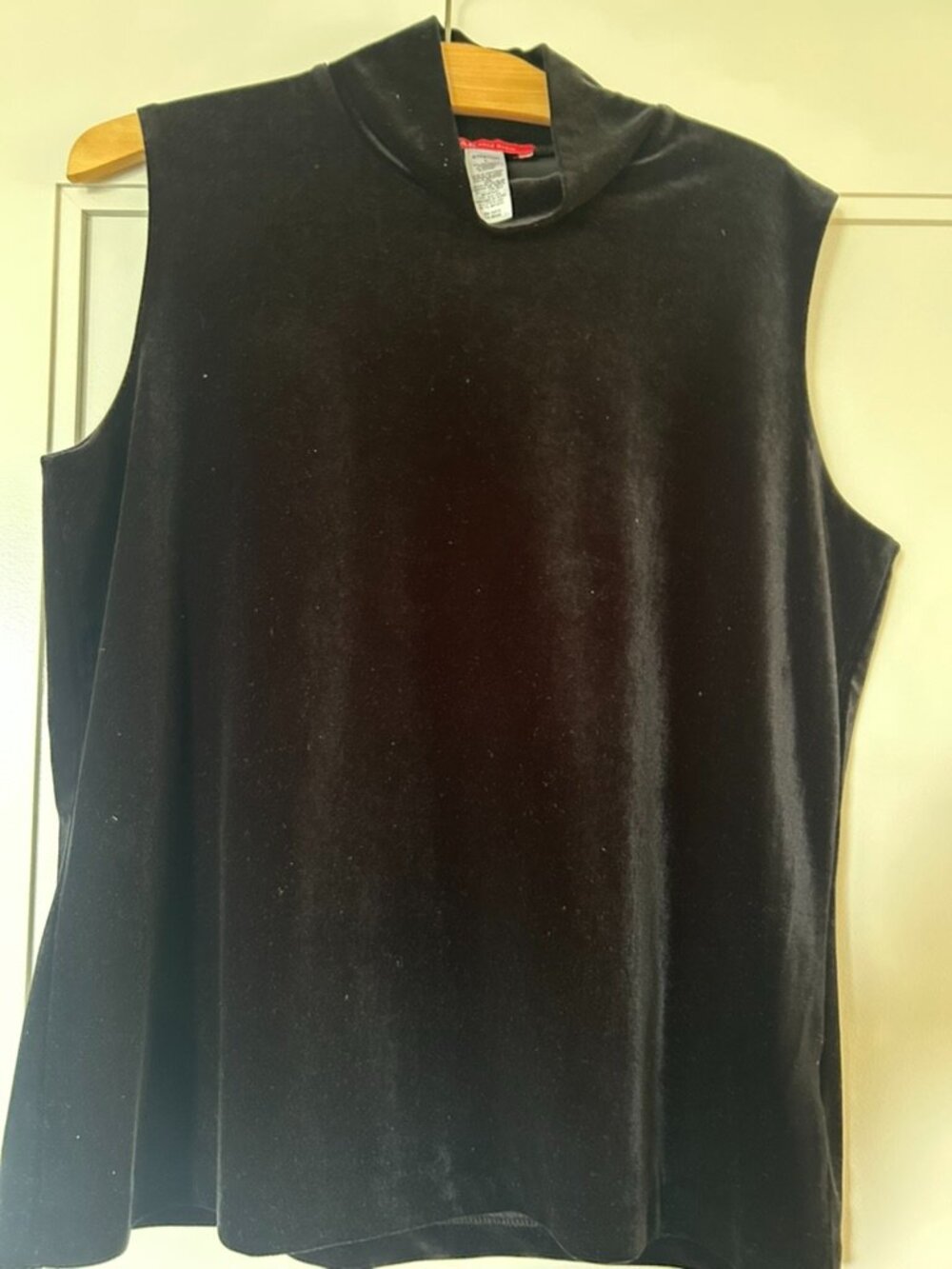 Black Velvety Top by AK Ann Klein, Large